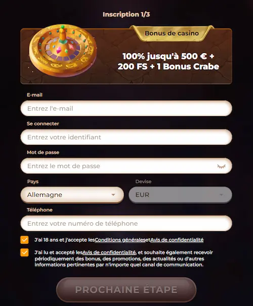 AmunRa Casino Belgique registration